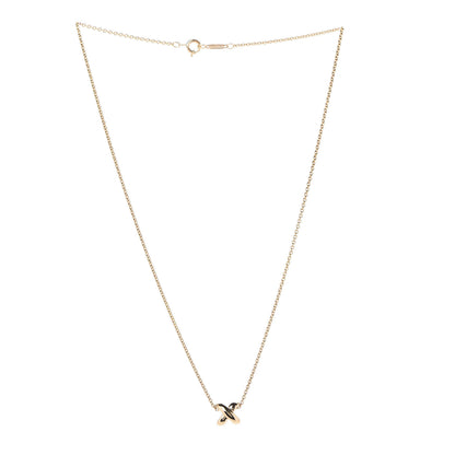 Tiffany 18K Yellow Gold X Pendant Necklace 3 of 5