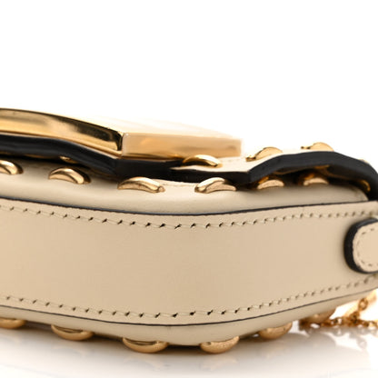 Fendi Nappa Vitello King Metal Stitch Nano Maxi Buckle Baguette Charm Pergamena 9 of 9