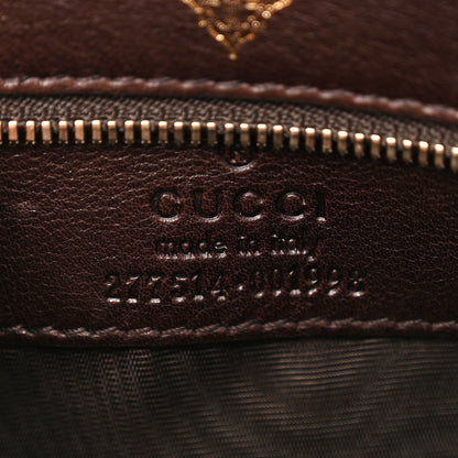 Gucci Snakeskin Medium Stirrup Top Handle Bag Yellow Brown 6 of 9