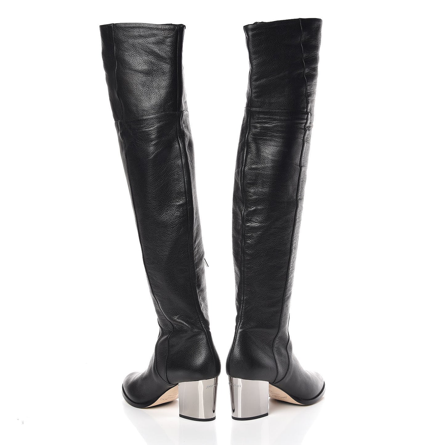Grainy Calfskin Mercer Over-The-Knee High Boots 39 Black