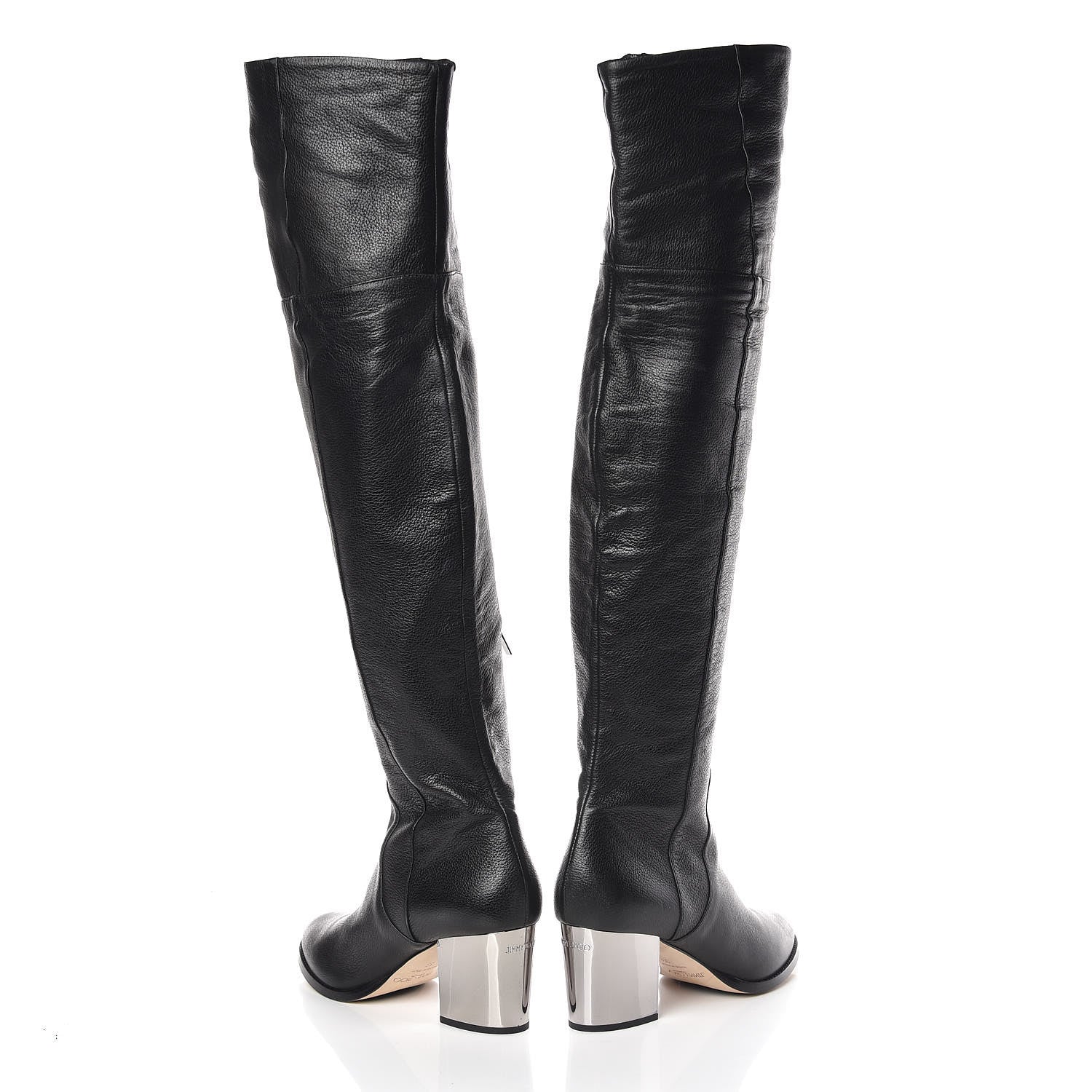 Jimmy Choo Grainy Calfskin Mercer Over-The-Knee High Boots 39 Black 5 of 13