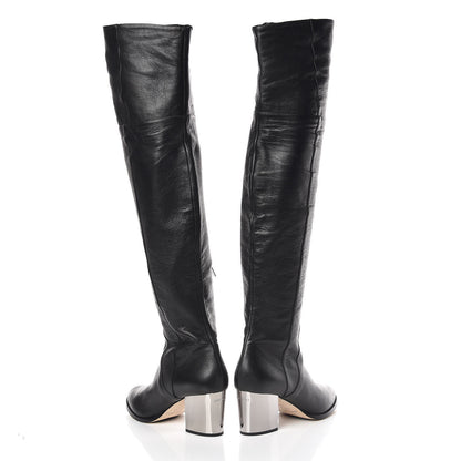 Jimmy Choo Grainy Calfskin Mercer Over-The-Knee High Boots 39 Black 5 of 13