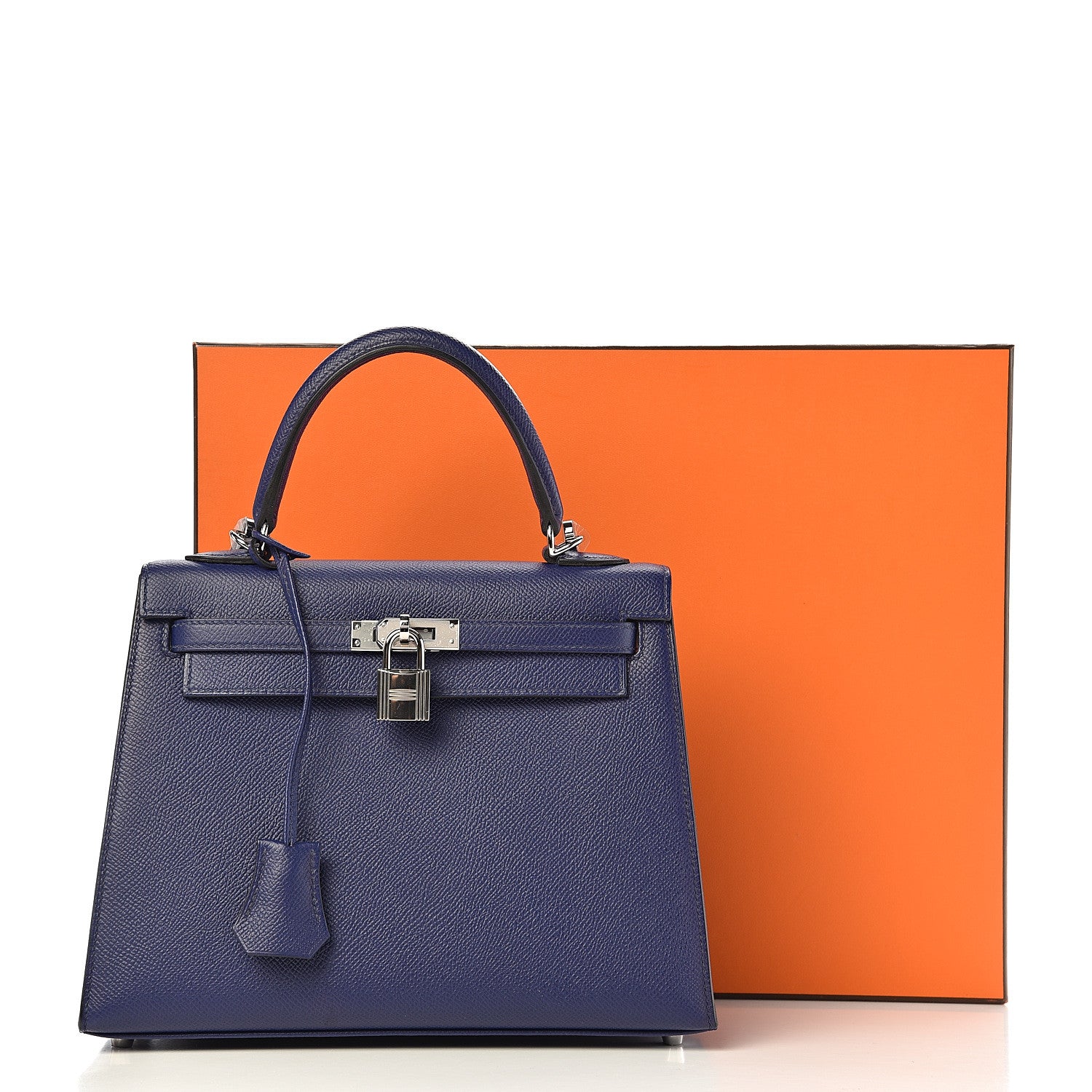 Hermes Epsom Kelly Sellier 25 Bleu Encre 10 of 10
