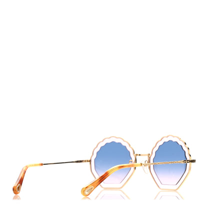 Chloe Scalloped Sunglasses CE147S Gold Blue Pink 4 of 7