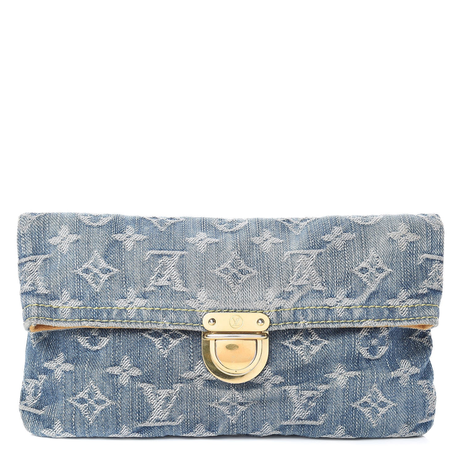 Louis Vuitton Monogram Denim Pochette Plat Clutch Blue 1 of 7