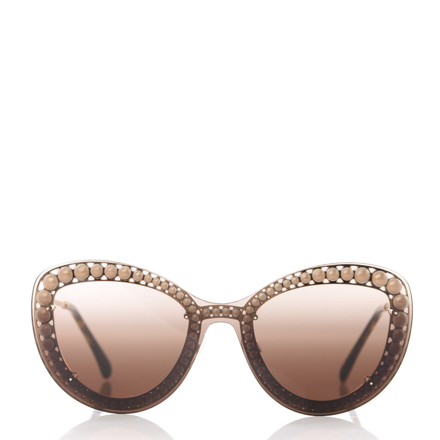Acetate Metal Pearl Butterfly Sunglasses 4236-H Brown