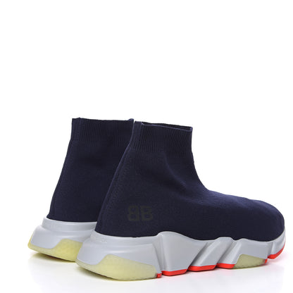 Balenciaga Neoprene Knit Mens Speed Sneakers 41 Bleu Marine 4 of 7