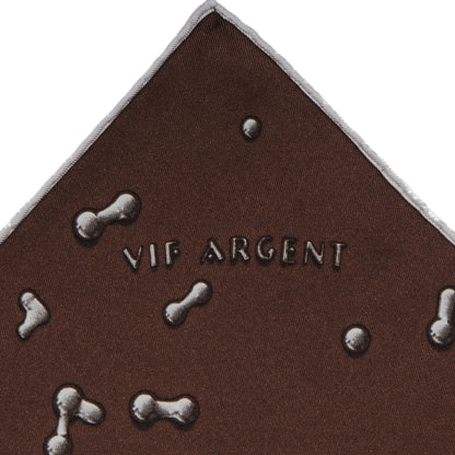 Hermes Silk Vif Argent Pocket Square Chocolate 3 of 5