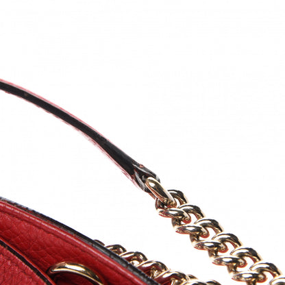 Gucci Pebbled Calfskin Medium Soho Chain Shoulder Bag Tabasco Red 14 of 25