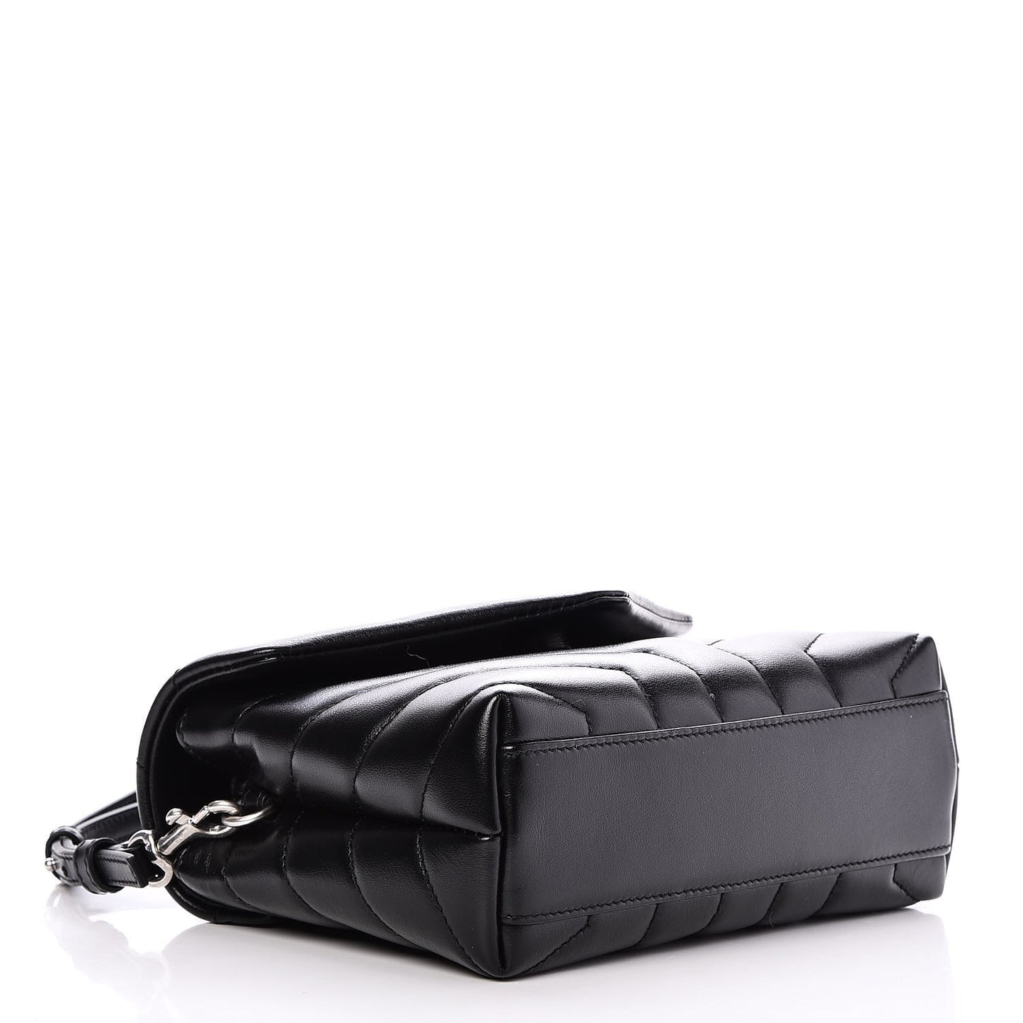 Calfskin Y Quilted Monogram Toy Loulou Crossbody Bag Black