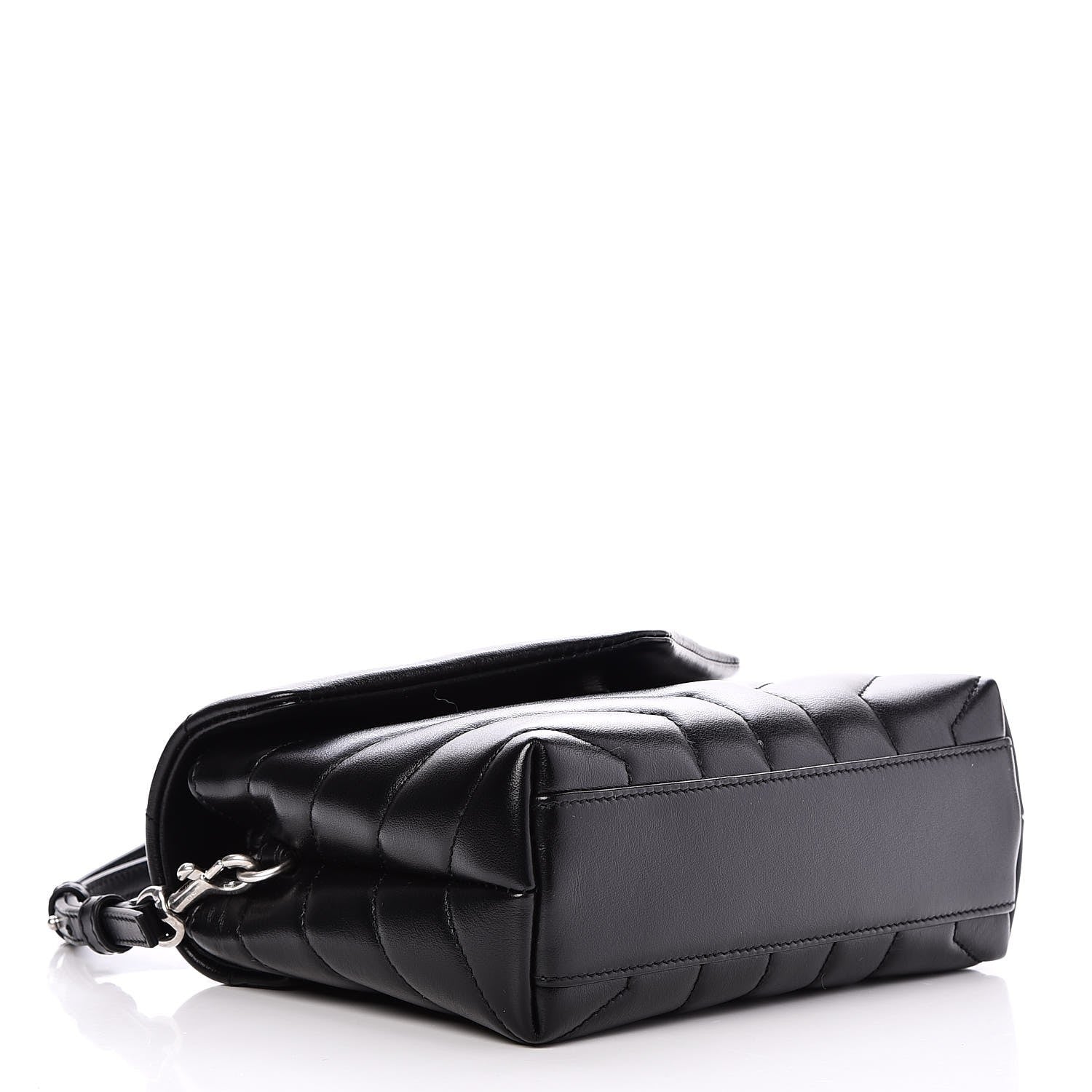 Saint Laurent Calfskin Y Quilted Monogram Toy Loulou Crossbody Bag Black 4 of 8