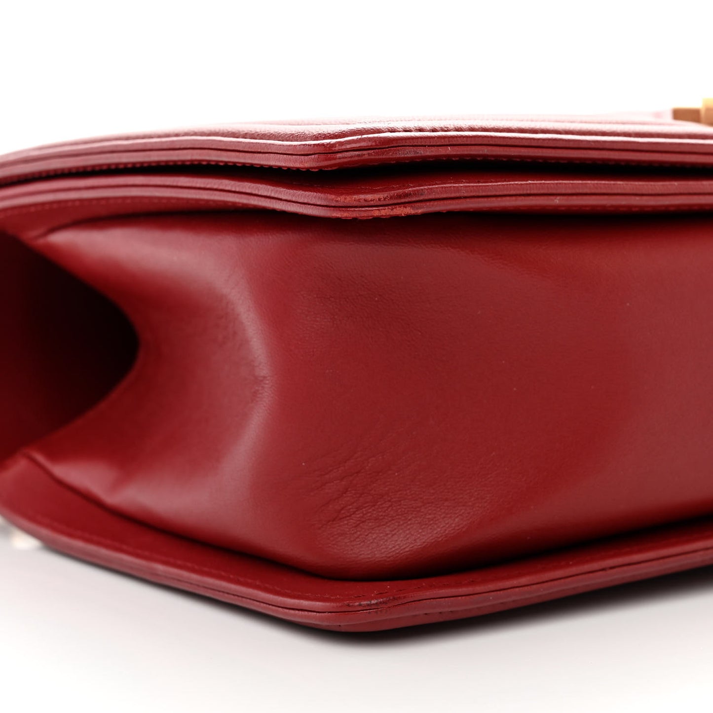 Lambskin Quilted Medium Boy Flap Dark Red