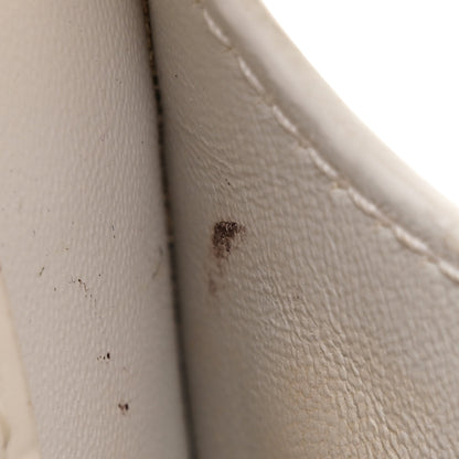 Balenciaga Semi Shiny Calfskin Crocodile Embossed Neo Classic Silver Hardware Mini City White 10 of 22