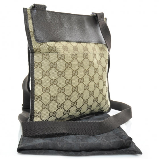 Monogram Flat Messenger Bag Ebony