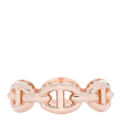 Hermes 18K Rose Gold PM Chaine D'Ancre Enchainee Ring 51 5.75 3 of 9