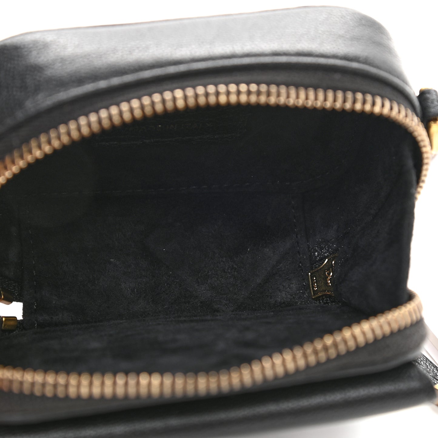 Goatskin Mini Saddle Shoulder Strap Pouch Black