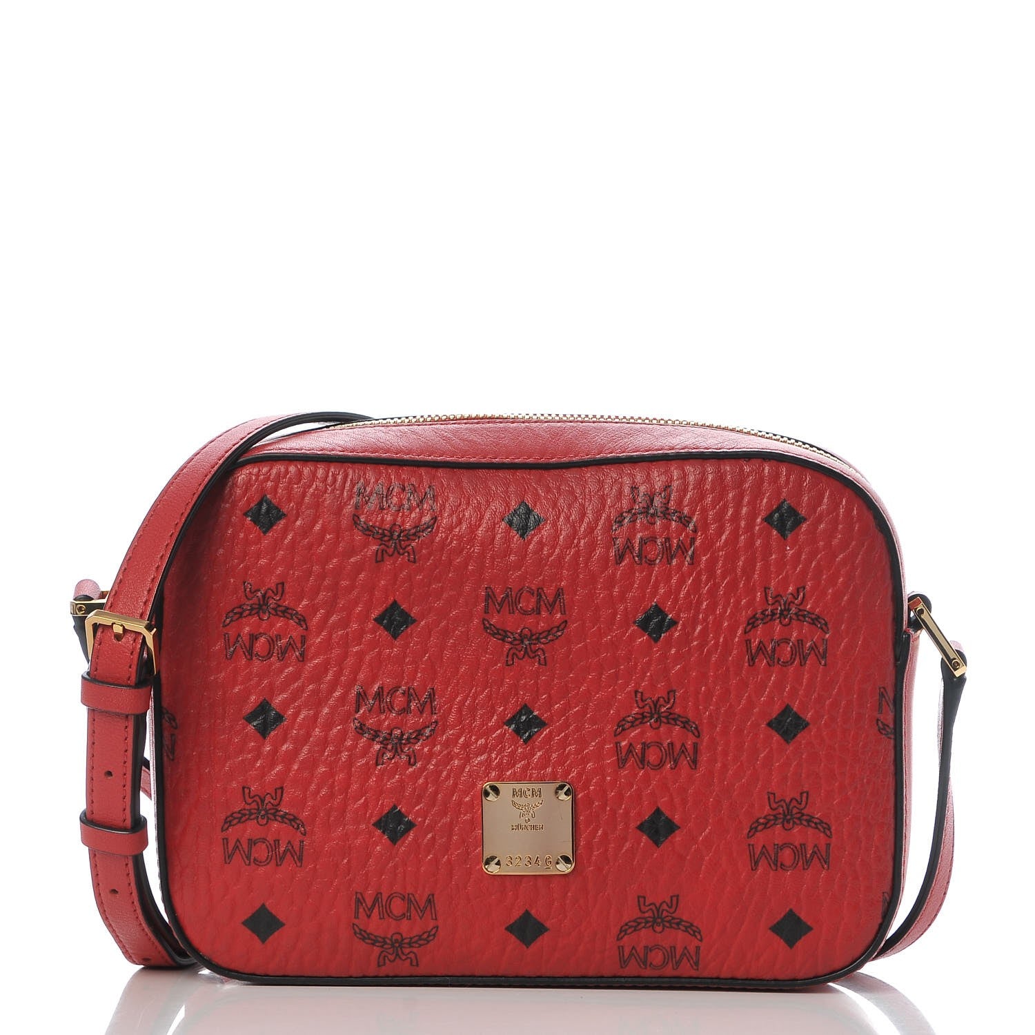 MCM Visetos Mini Camera Crossbody Bag Red 1 of 13