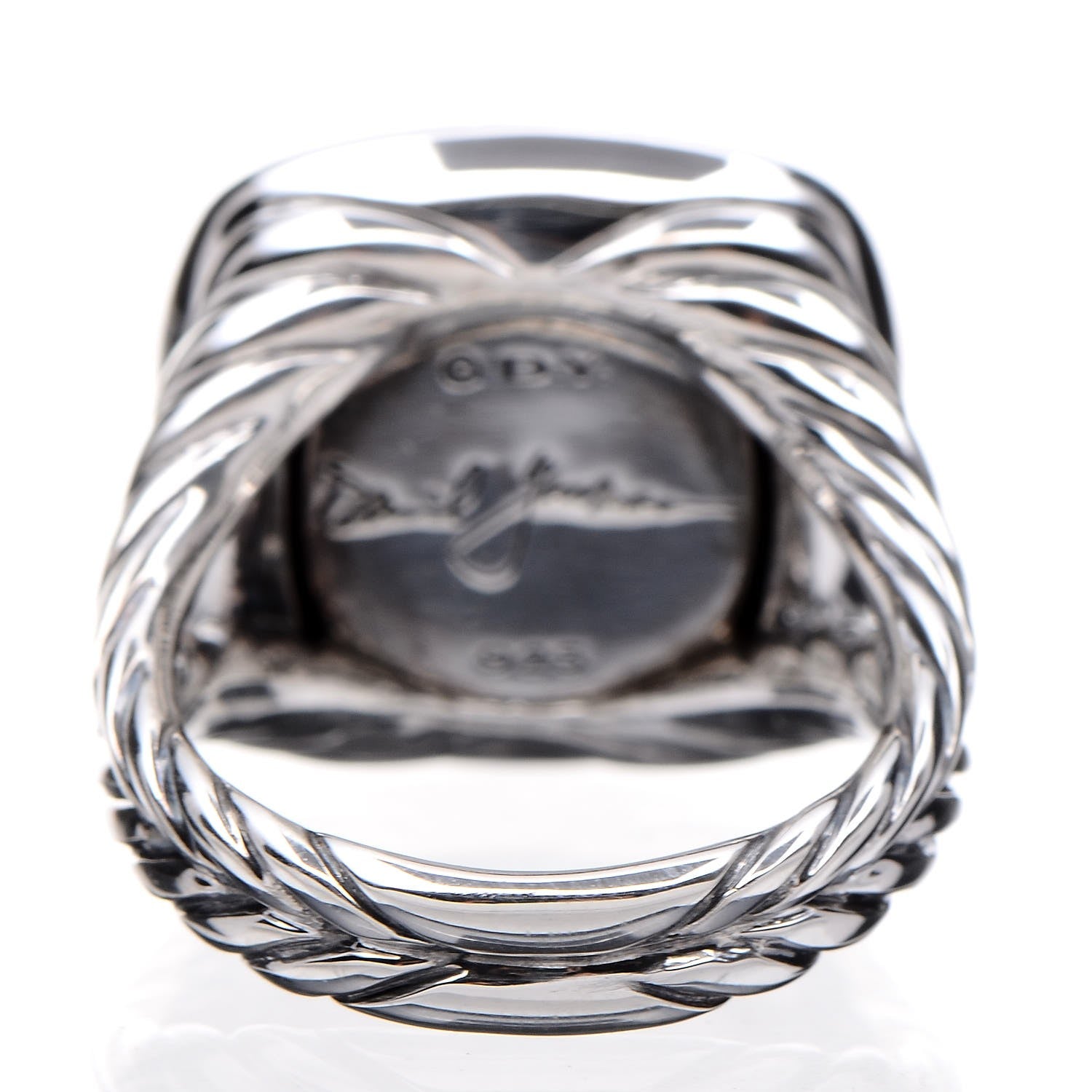 David Yurman Sterling Silver Diamond Black Orchid 14mm Albion Ring 52 6 4 of 5