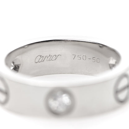 Cartier 18K White Gold 3 Diamond 5.5mm LOVE Ring 50 5.25 4 of 5