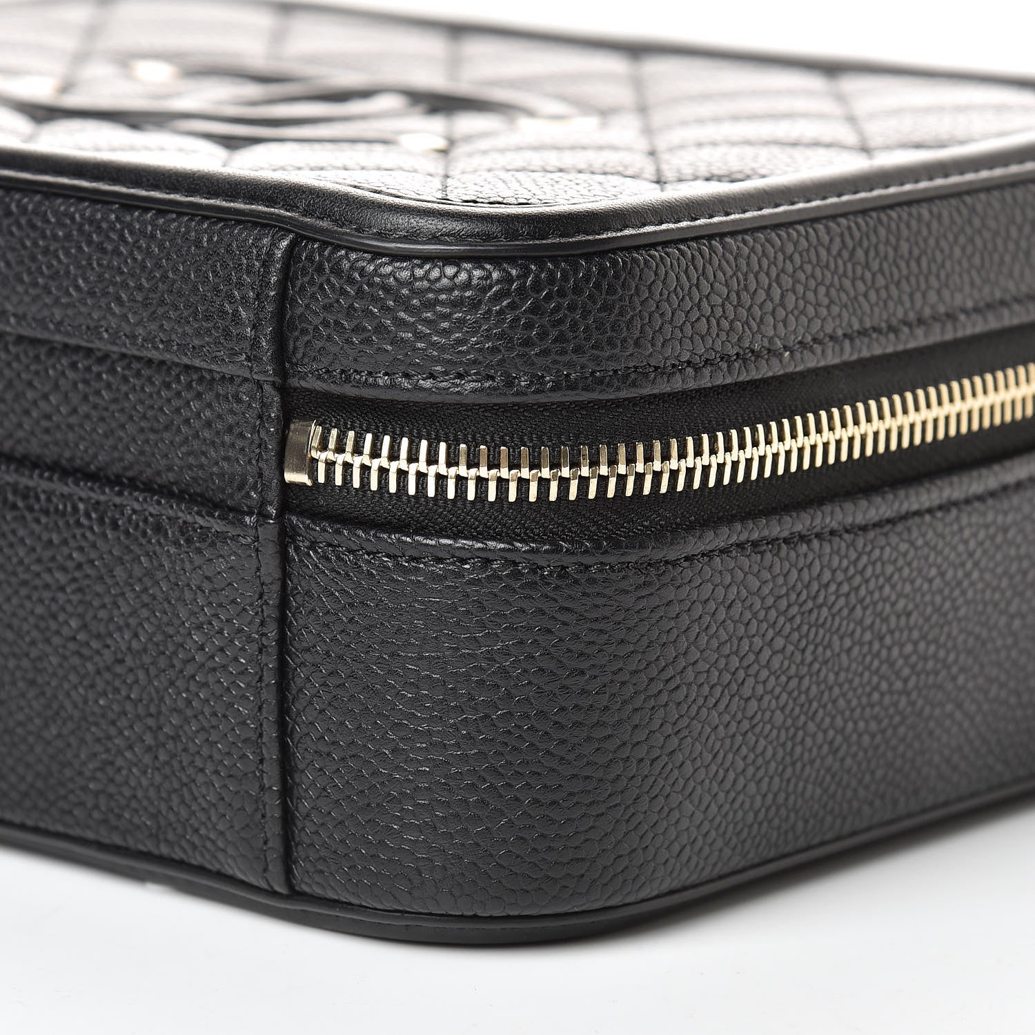 Chanel Caviar Quilted Medium CC Filigree Vanity Case Black 10 of 11