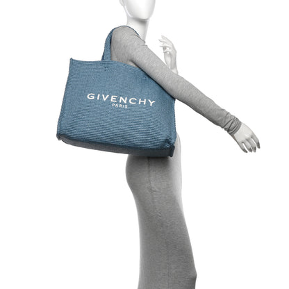 Givenchy Raffia Large G Shopping Tote Denim Blue 2 of 11