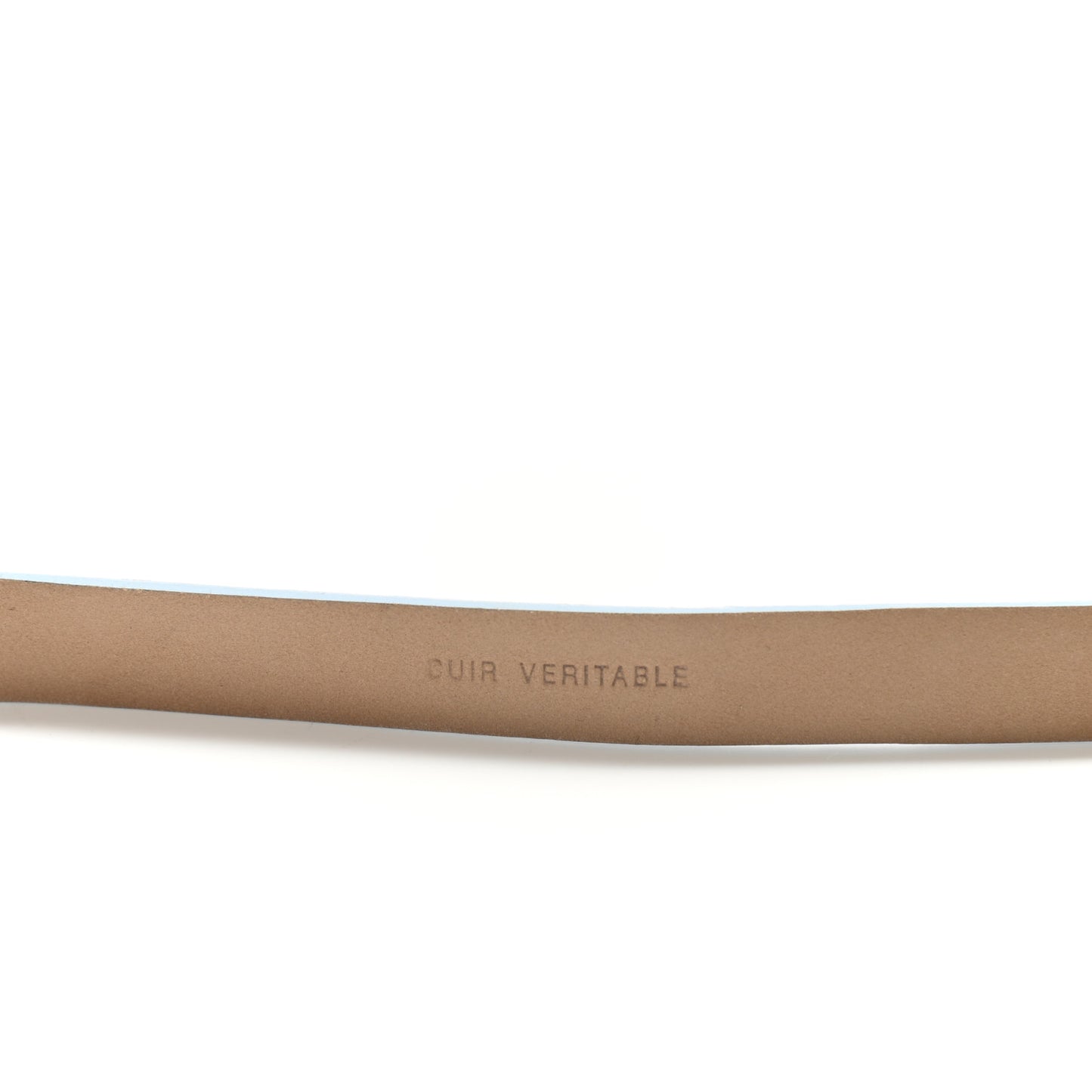 Lambskin CC Logo Skinny Belt 80 32 Light Blue