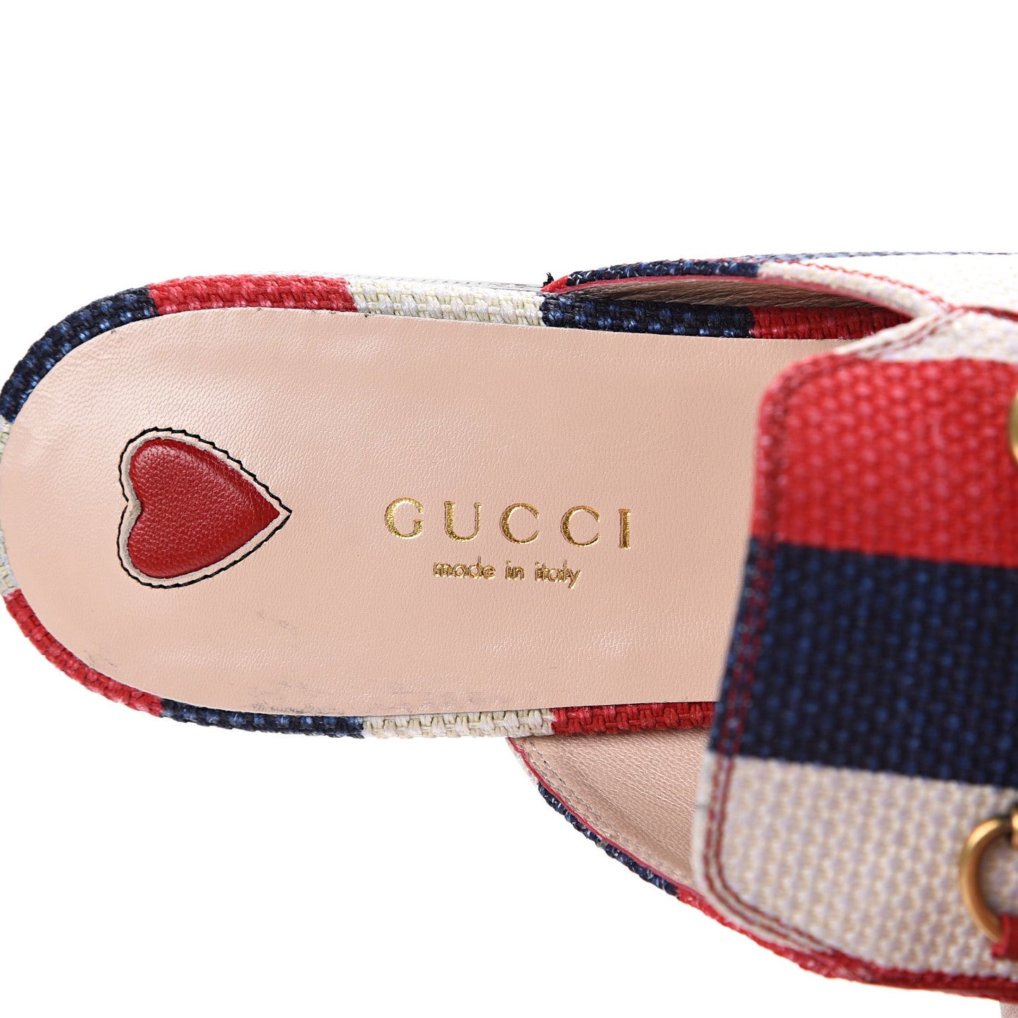 Canvas Sylvie Stripe Womens Princetown Slippers 38 Mystic White Hibiscus Red Maritime