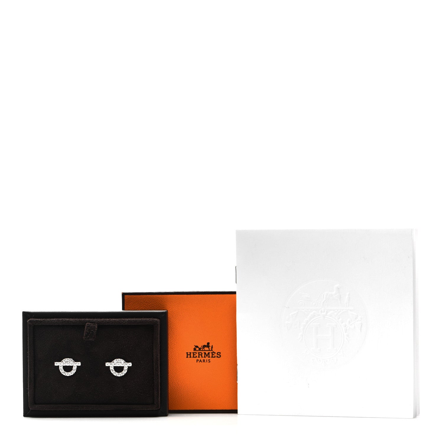 Hermes 18K White Gold Diamond Finesse Earrings 5 of 5