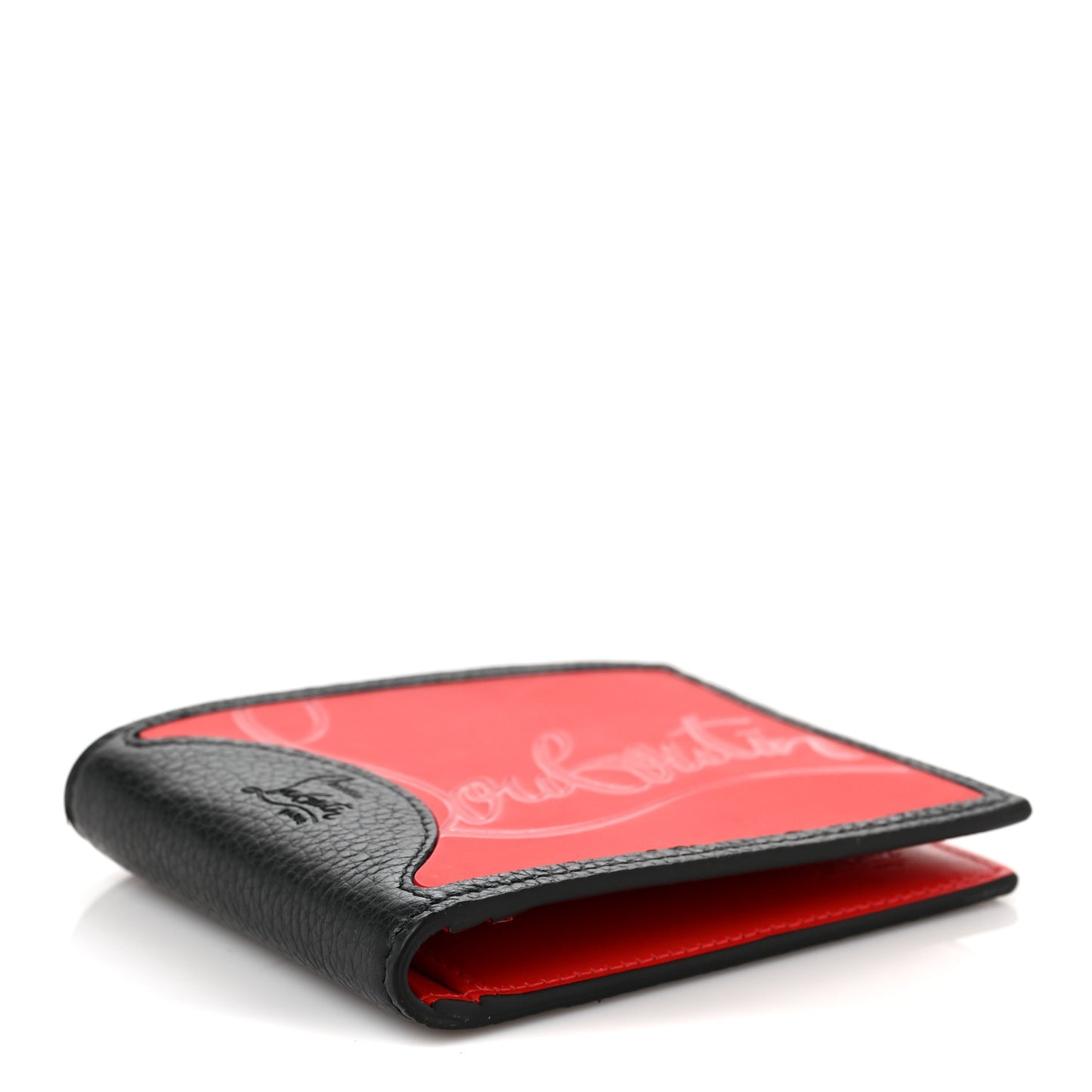 Calfskin Coolcard Two-Tone Wallet Black Red