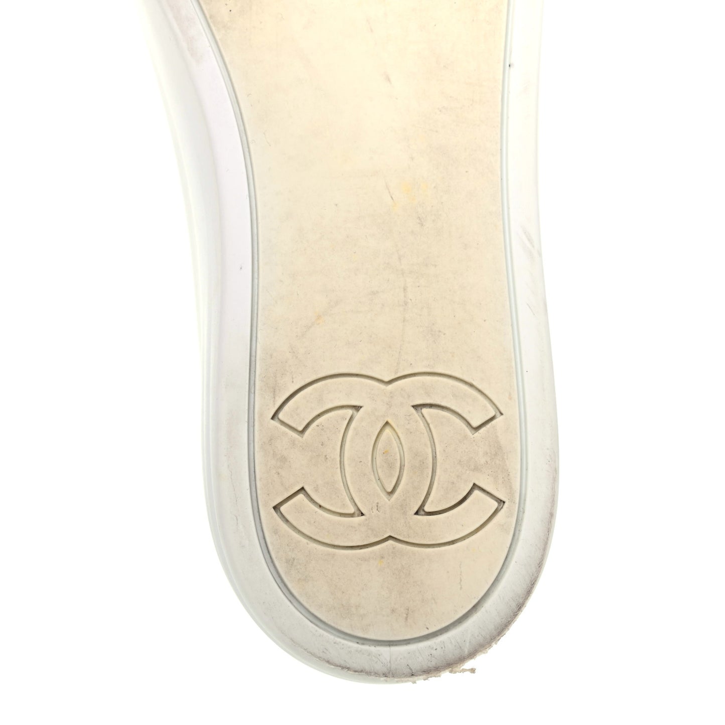 Calfskin Gum Womens CC Sneakers 37 White