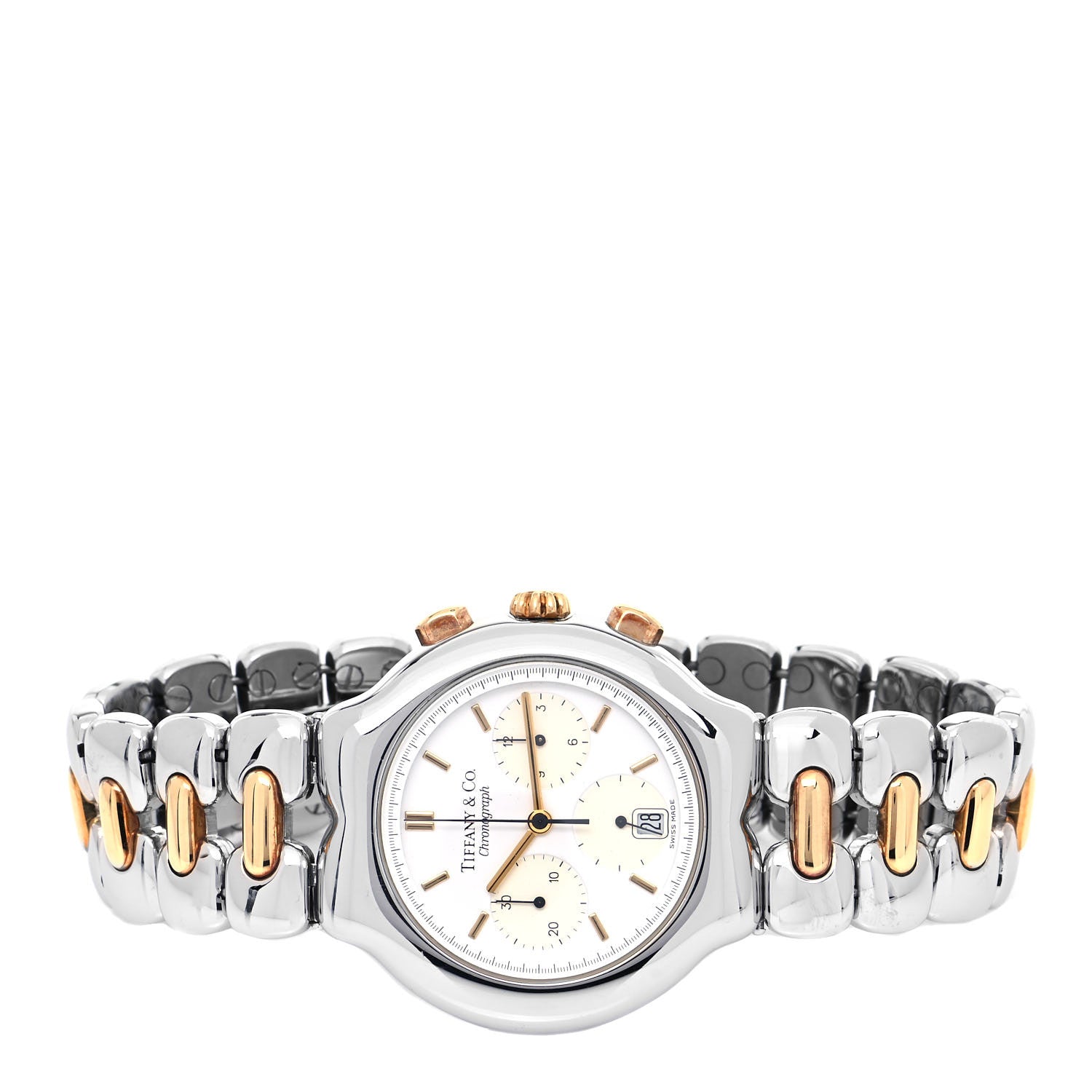 Tiffany Stainless Steel 18K Yellow Gold 36mm Tesoro Chronograph Quartz Watch 2 of 4