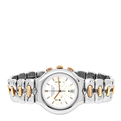 Tiffany Stainless Steel 18K Yellow Gold 36mm Tesoro Chronograph Quartz Watch 2 of 4