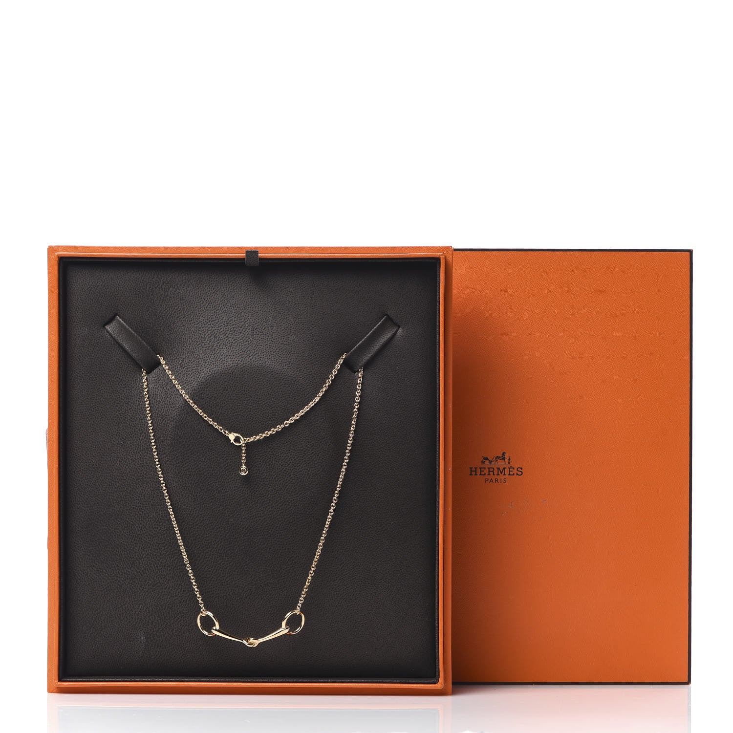 Hermes 18K Rose Gold Diamond TPM Filet d'Or Necklace LG 7 of 7