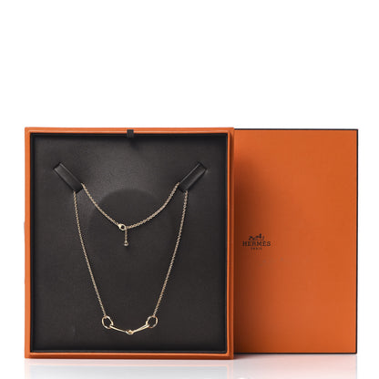 Hermes 18K Rose Gold Diamond TPM Filet d'Or Necklace LG 7 of 7