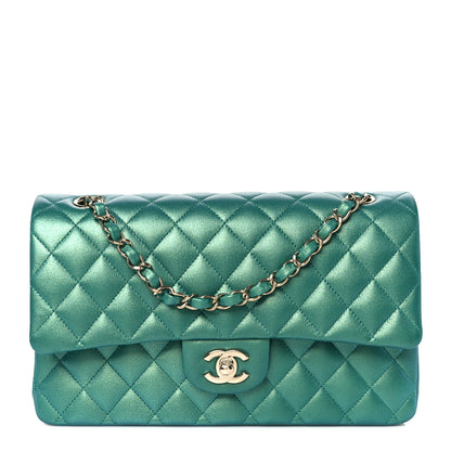 Chanel Iridescent Caviar Quilted Medium Double Flap Green 1 of 12