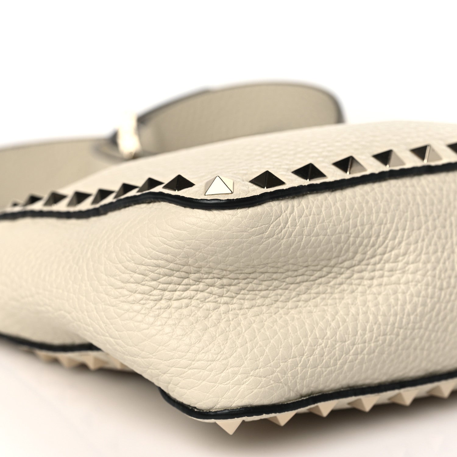 Valentino Garavani Pebbled Calfskin Mini Rockstud Flip-Lock Messenger Bag Light Ivory 7 of 8