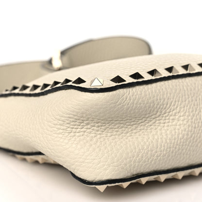 Valentino Garavani Pebbled Calfskin Mini Rockstud Flip-Lock Messenger Bag Light Ivory 7 of 8