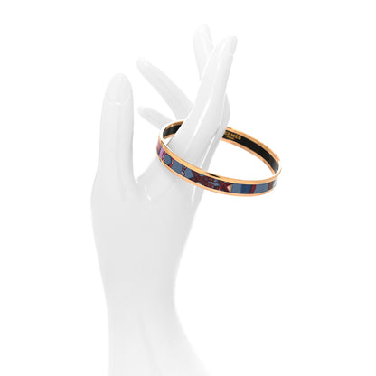 Hermes Enamel Printed Narrow Cavald'Or Bracelet 65 Surnaturel 2 of 5