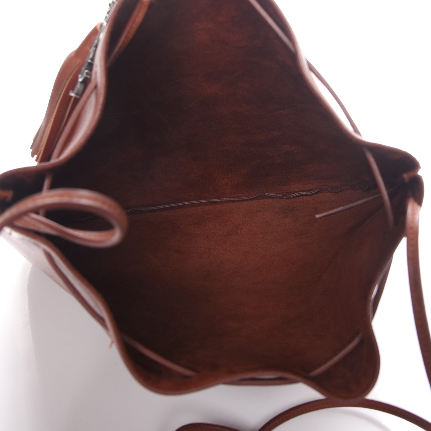 Saint Laurent Calfskin Medium Jen Flat Bucket Bag Brown 5 of 7