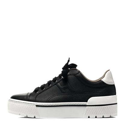 Hermes Epsom Womens Voltage Sneakers 37.5 Black White 1 of 10