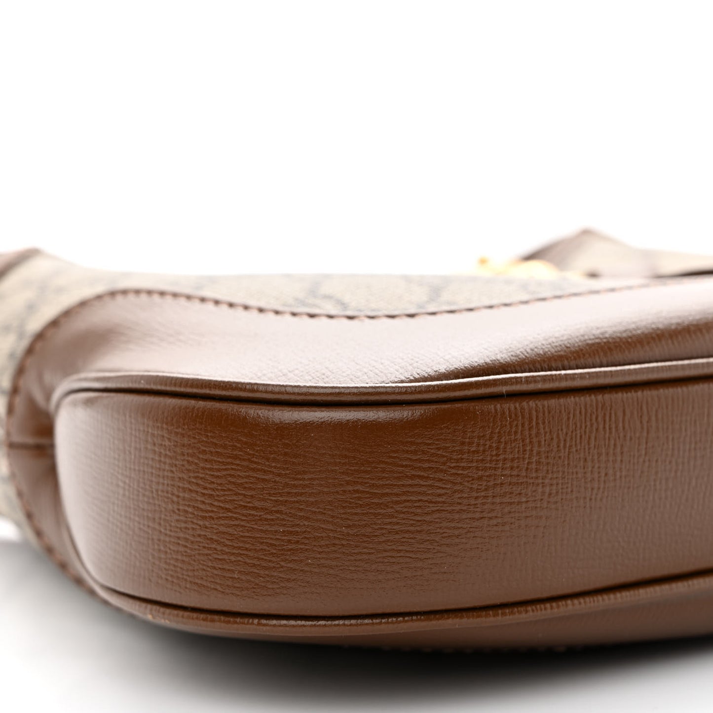 GG Supreme Monogram Azalea Calfskin Web Small Jackie 1961 Hobo Beige Ebony Brown Sugar
