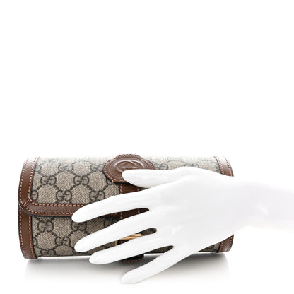 Gucci GG Supreme Monogram Calfskin Watch Travel Case Beige Ebony Brown Sugar 2 of 12