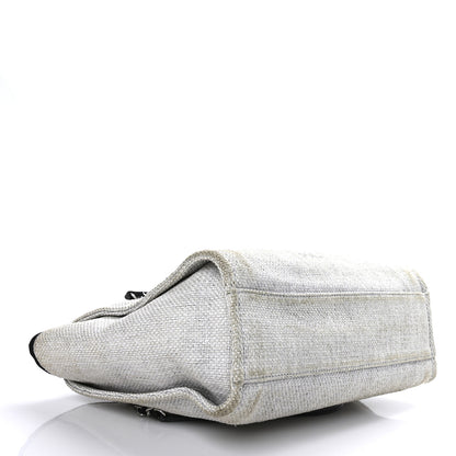 Chanel Woven Straw Raffia Small Deauville Tote Grey 4 of 12