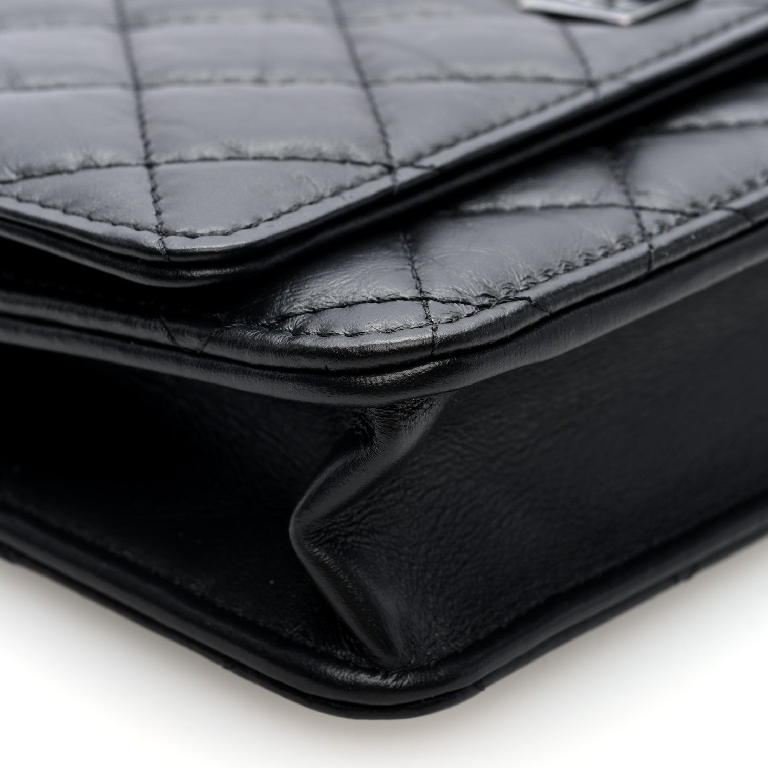 Chanel Aged Calfskin Quilted Reissue Wallet On Chain WOC So Black 9 of 11