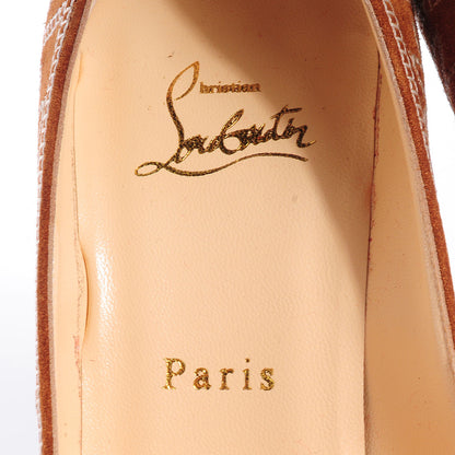 Christian Louboutin Suede Mendoza 140 Platform Peep Toe Pumps 39 Acajou 7 of 7