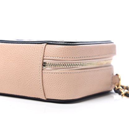 Chanel Caviar Quilted CC Filigree Vanity Clutch With Chain Beige Black 8 of 9