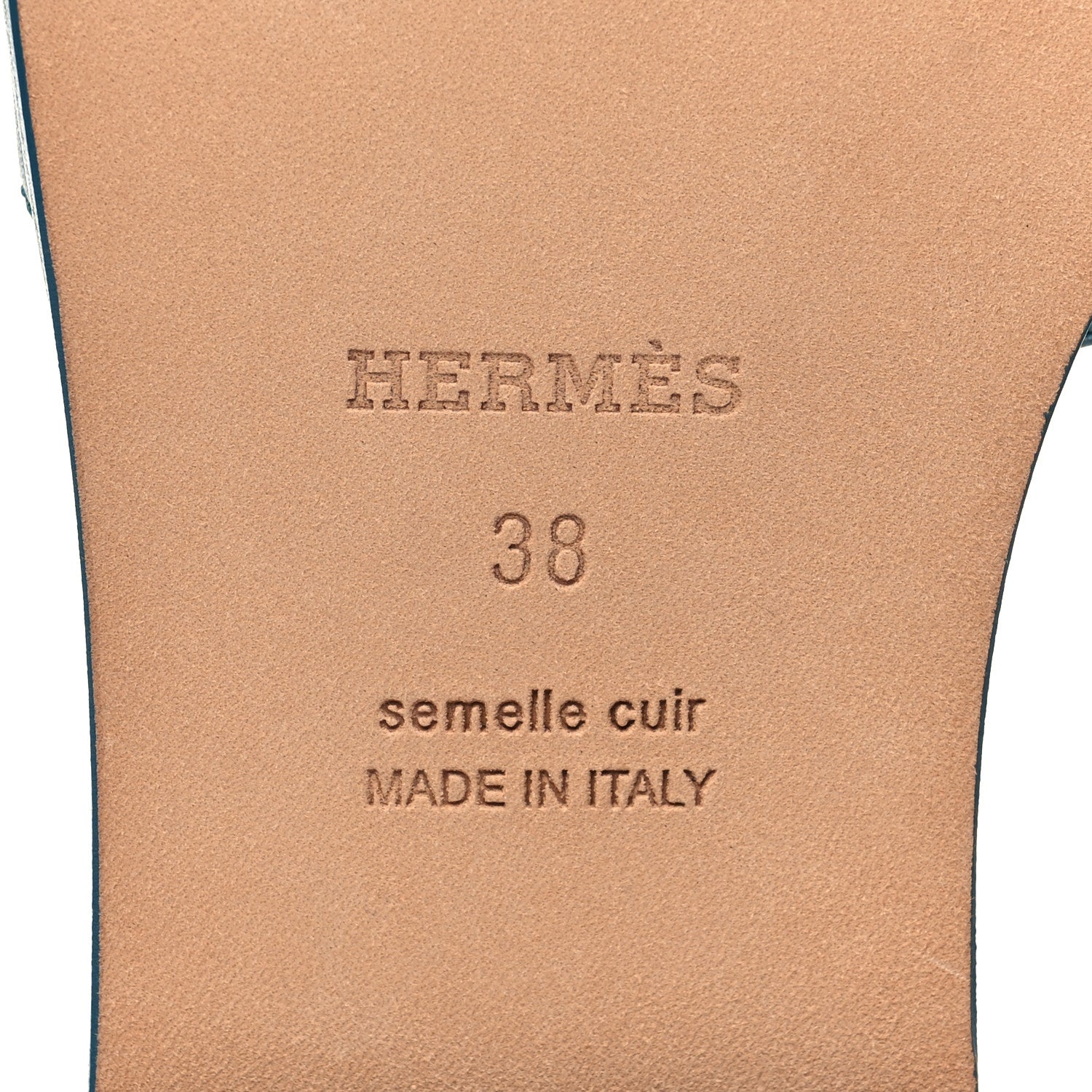 Hermes Calfskin Oran Sandals 38 Bleu Emeraude 7 of 9