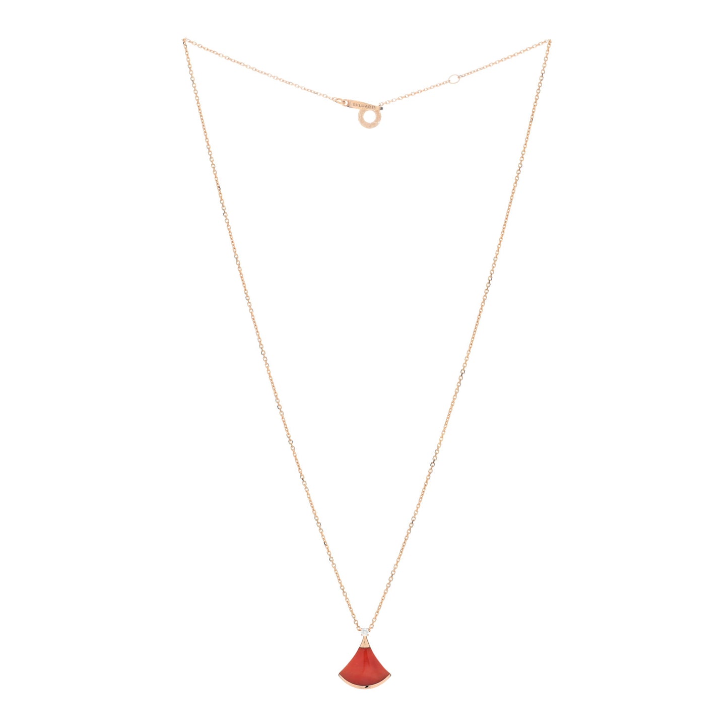 18K Rose Gold Diamond Carnelian Divas' Dream Pendant Necklace