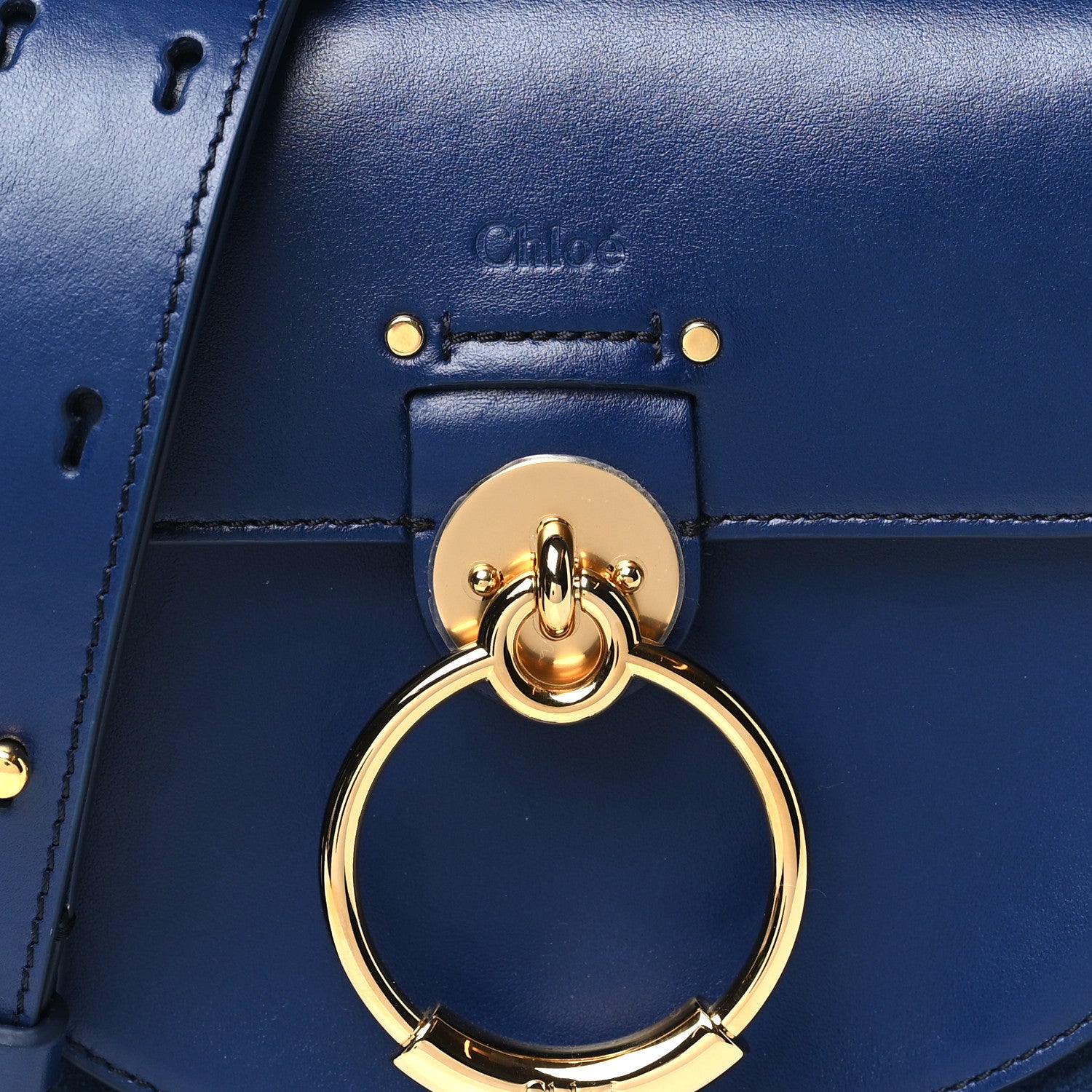 Chloe Calfskin Small Tess Bag Smoky Blue 5 of 11