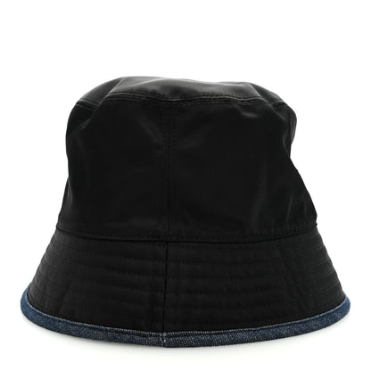 Prada Denim Re-Nylon Reversible Bucket Hat Blue Black 9 of 12